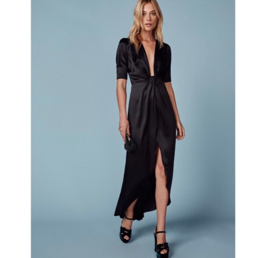 Reformation x Haim Silk Maxi Hi-Low Gown